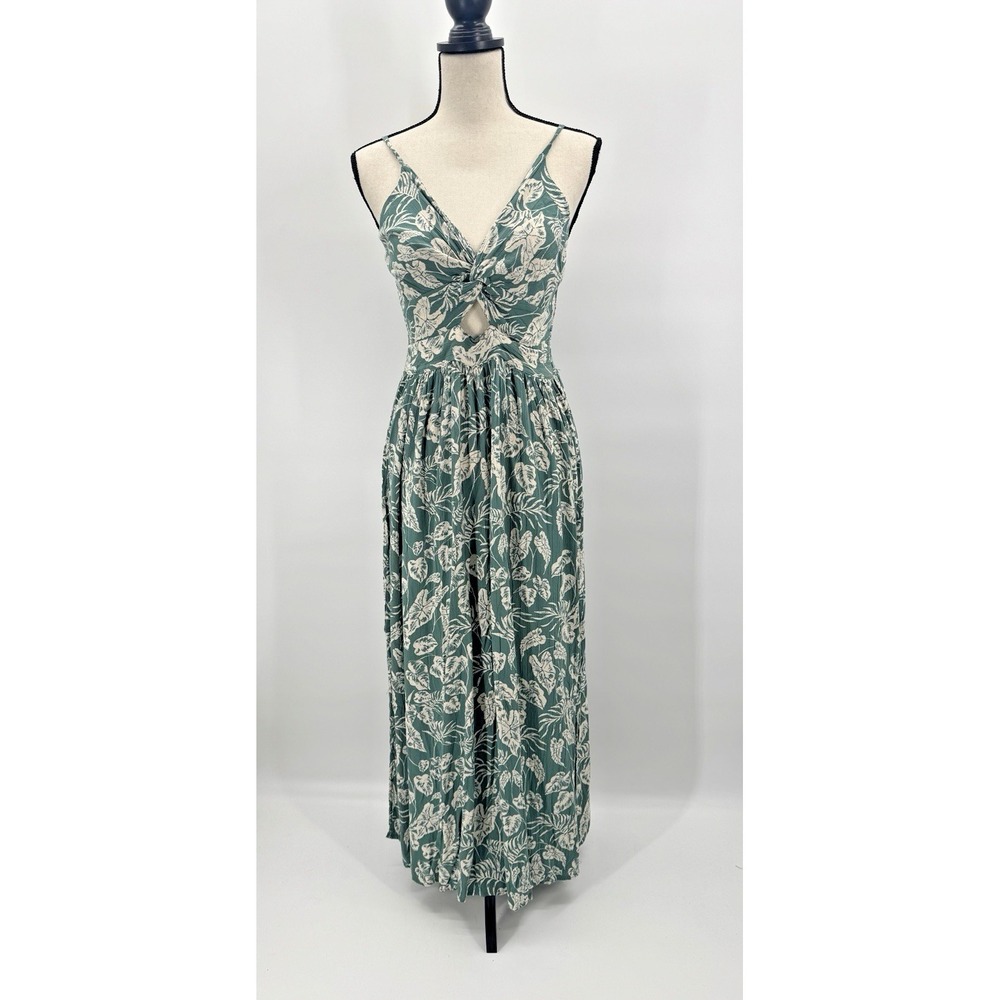 Angie Large Floral Maxi Dress Twist Knot Cut Out Beach Coastal Resort Tropical